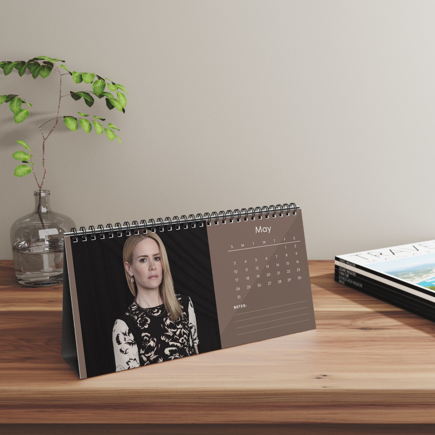 Sarah Paulson 2026 Desk Calendar | Premium Spiral Bound Celebrity Photo Calendar | Collectible Fan Gift | Stylish Desk & Office Décor