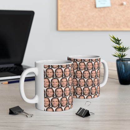 Jared Padalecki Face Pattern Ceramic Mug | Unique Gift for Jared Padalecki Fans