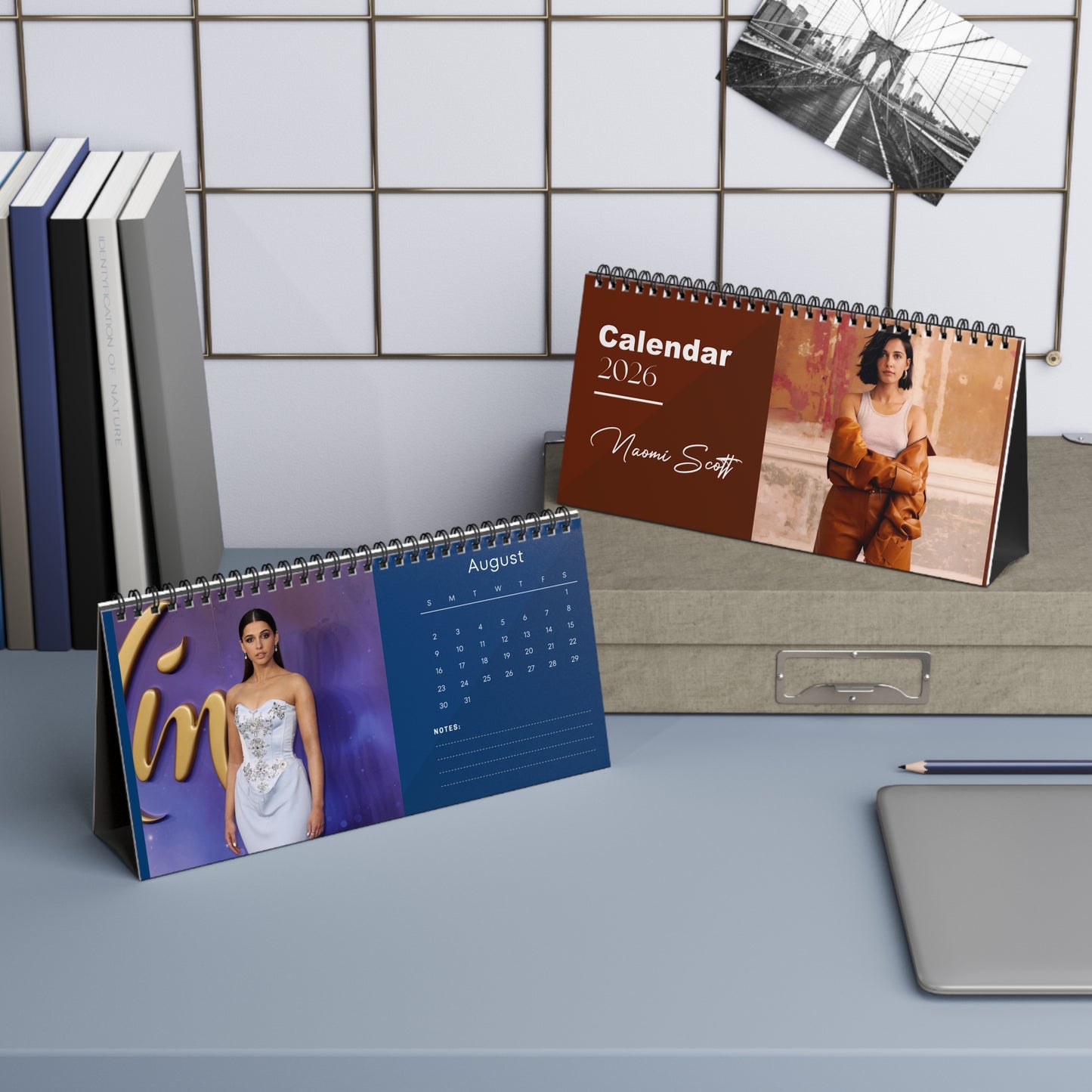 Naomi Scott 2026 Desk Calendar | Premium Spiral Bound Celebrity Photo Calendar | Stunning Collectible Gift for Fans & Desk Décor