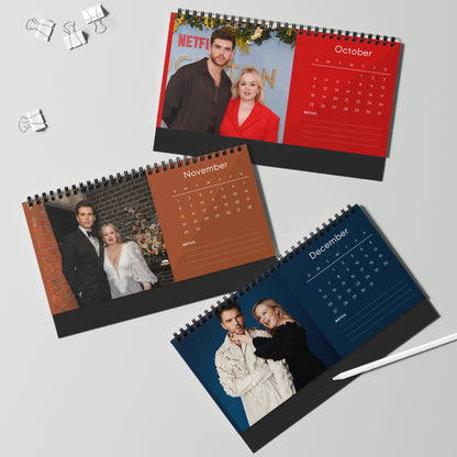 Nicola Coughlan & Luke Newton 2026 Desk Calendar | Premium Spiral Bound Celebrity Photo Calendar | Collectible Fan Gift | Stylish Desk