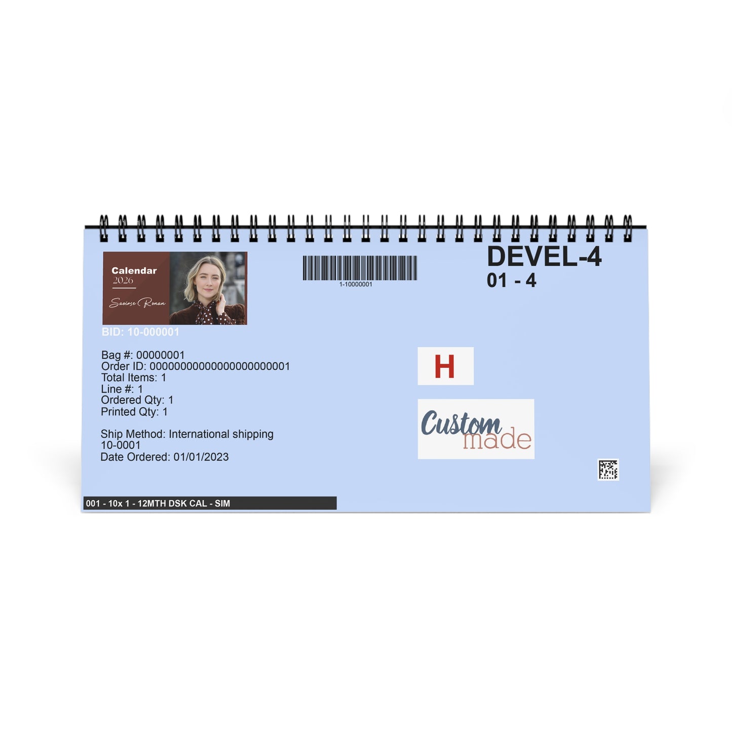 Saoirse Ronan 2026 Desk Calendar | Celebrity Photo Calendar | Premium Desk Accessory & Fan Gift