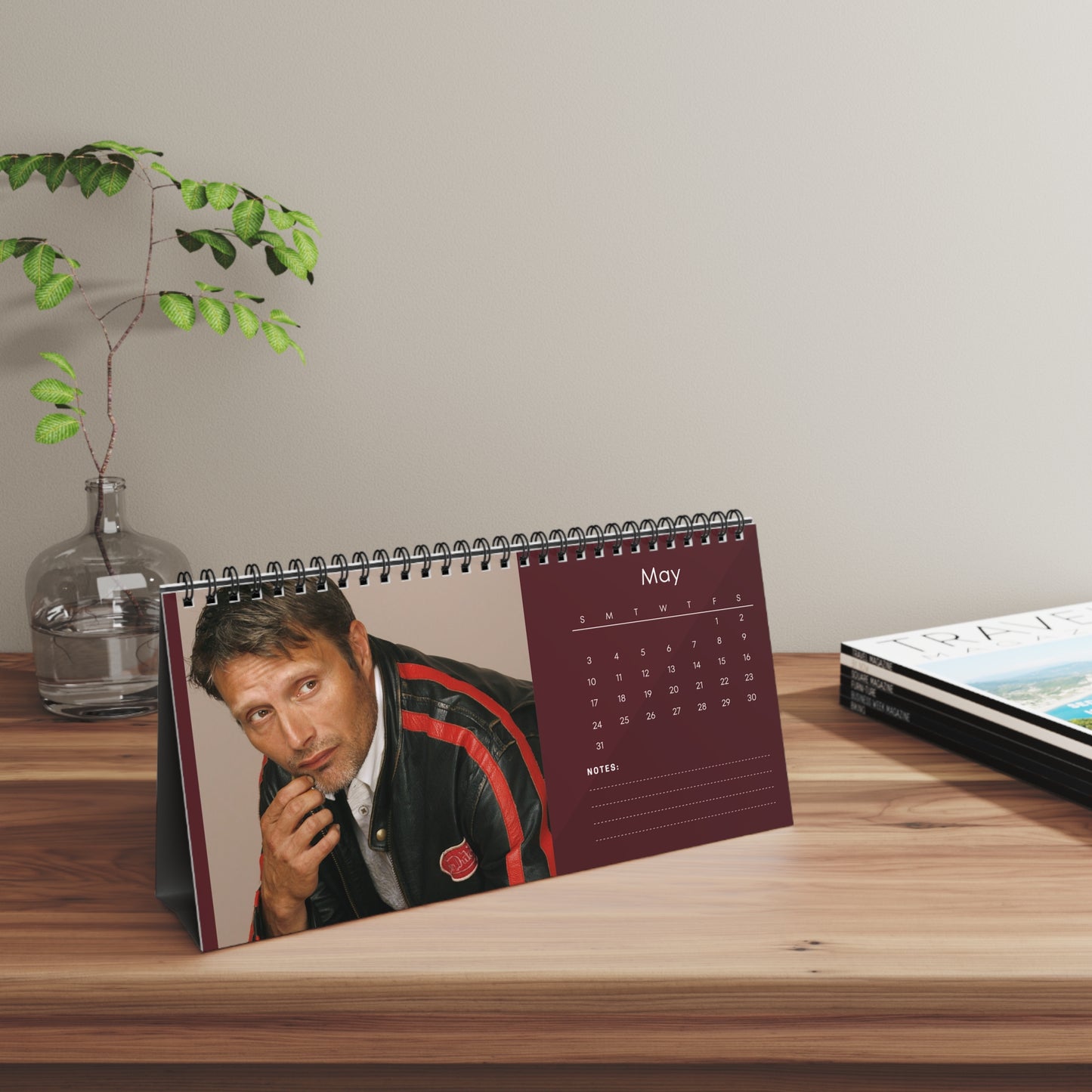 Mads Mikkelsen 2026 Desk Calendar | Actor Monthly Planner | Mads Mikkelsen Gift | Hannibal Calendar | Office Decor