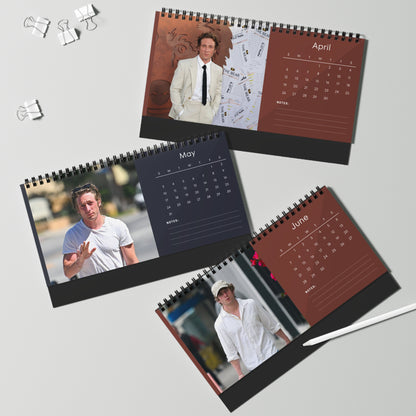 Jeremy Allen White 2026 Desk Calendar | Premium Spiral Bound Celebrity Photo Calendar | High-Quality Fan Gift & Desk Décor