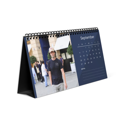 Penn Badgley 2026 Desk Calendar | Premium Spiral Bound Celebrity Photo Calendar | Fan Gift & Stylish Desk Decor