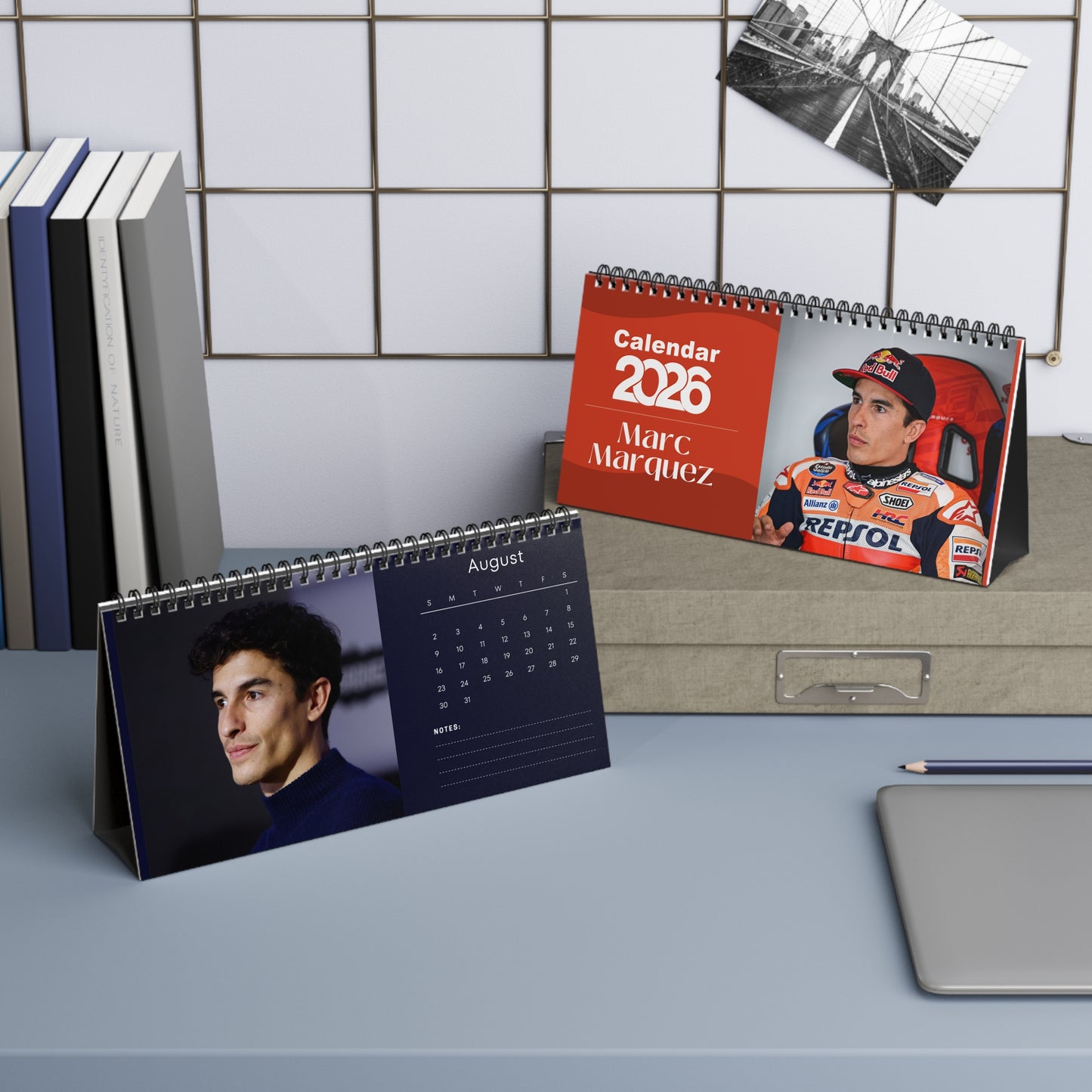 Marc Márquez 2026 Desk Calendar | Premium Spiral Bound Celebrity Photo Calendar | Collectible Fan Gift | Stylish Desk & Office Décor