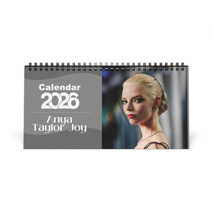 Anya Taylor-Joy 2026 Desk Calendar | Celebrity Spiral Bound Photo Calendar | Fan Collectible Gift | Elegant Desk & Office Décor