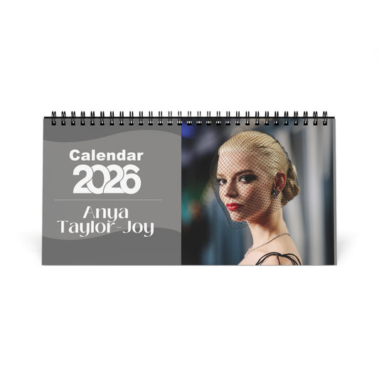 Anya Taylor-Joy 2026 Desk Calendar | Celebrity Spiral Bound Photo Calendar | Fan Collectible Gift | Elegant Desk & Office Décor
