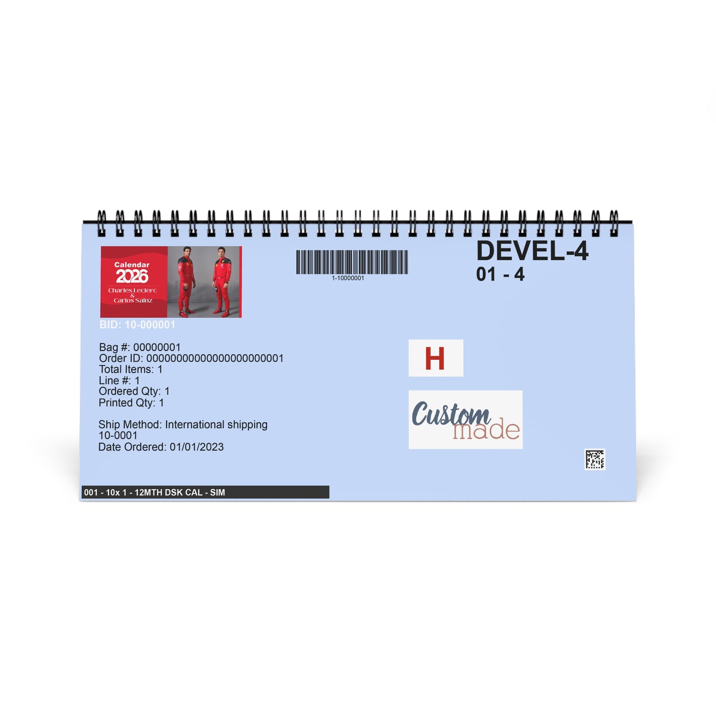 Charles Leclerc & Carlos Sainz 2026 Desk Calendar | F1 Racing Stars Spiral Bound Photo Calendar | Fan Collectible Gift | Stylish Desk Décor