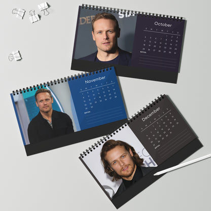 Sam Heughan 2026 Desk Calendar | Premium Desk Accessory & Fan Gift