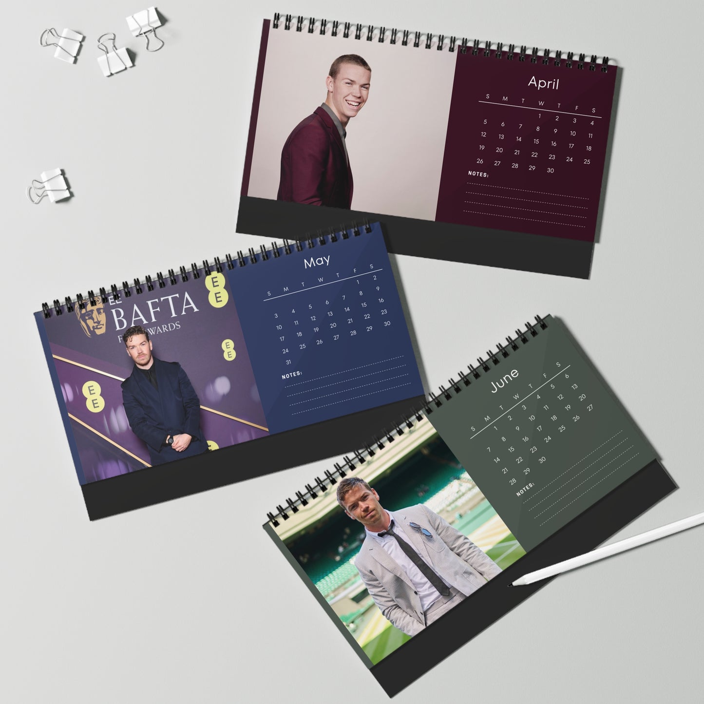 Will Poulter 2026 Desk Calendar | Premium Spiral Bound Celebrity Photo Calendar | Collectible Fan Gift | Stylish Desk & Office Décor