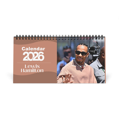 Lewis Hamilton 2026 Desk Calendar | F1 Racing Star Spiral Bound Photo Calendar | Fan Collectible Gift | Stylish Desk & Office Décor