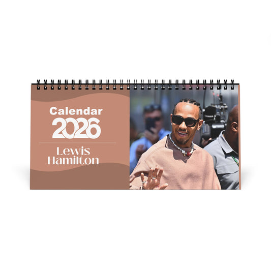 Lewis Hamilton 2026 Desk Calendar | F1 Racing Star Spiral Bound Photo Calendar | Fan Collectible Gift | Stylish Desk & Office Décor