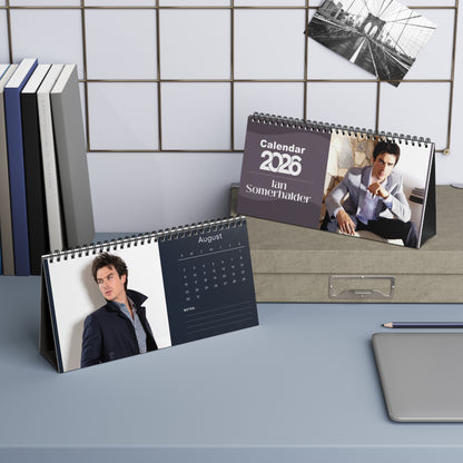 Ian Somerhalder 2026 Desk Calendar | Premium Spiral Bound Celebrity Photo Calendar | Collectible Fan Gift | Stylish Desk & Office Décor