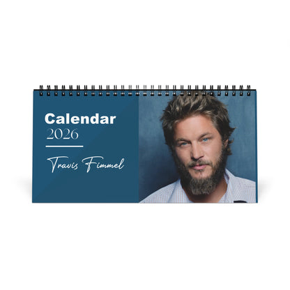 Travis Fimmel 2026 Desk Calendar | Premium Spiral Bound Celebrity Photo Calendar | High-Quality Fan Gift & Desk Décor