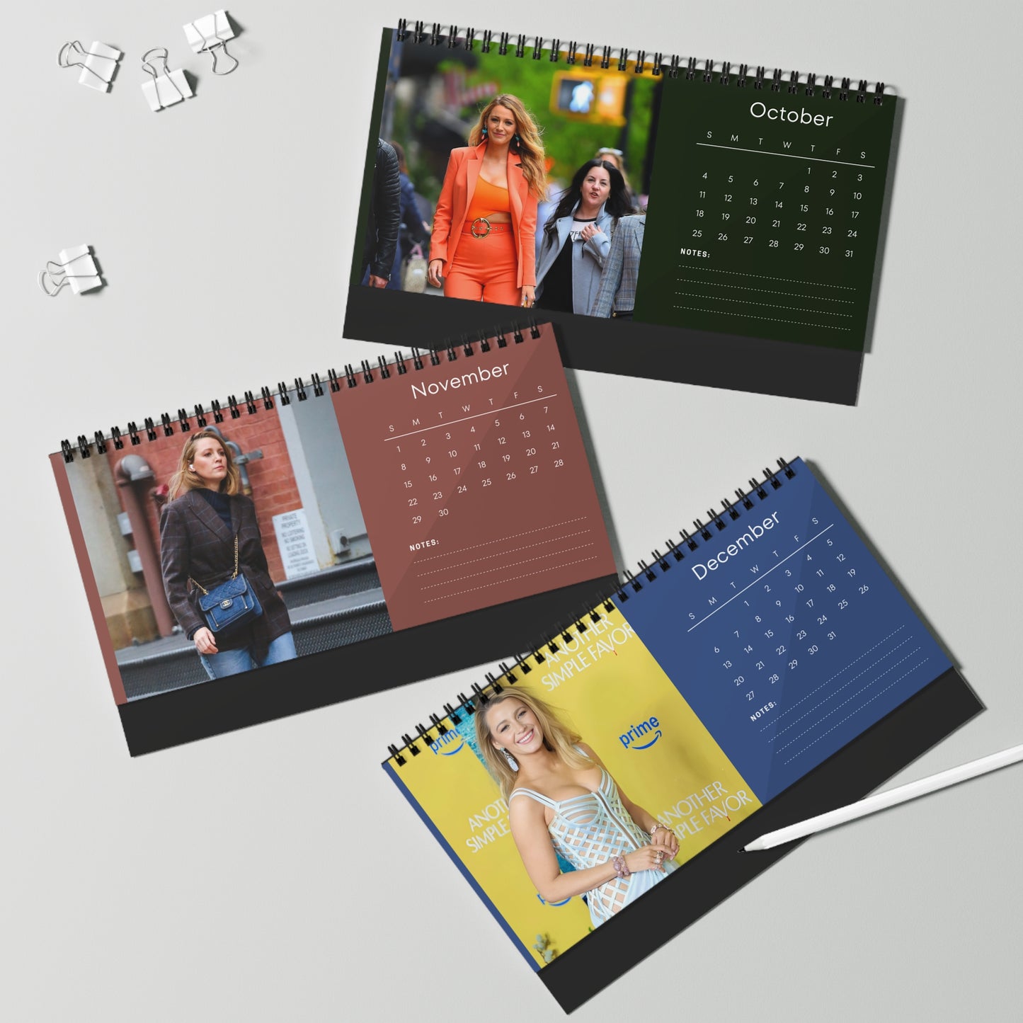 Blake Lively 2026 Desk Calendar | Gossip Girl  A Simple Favor Actor Planner | Hollywood Star Gift | Movie  TV Decor