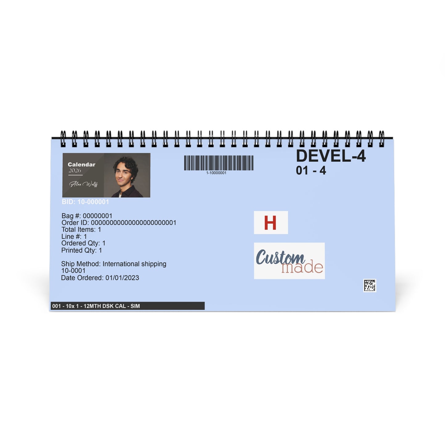 Alex Wolff 2026 Desk Calendar| Premium Spiral Bound Celebrity Photo Calendar | High Quality Collectible Gift for Fans & Desk Décor