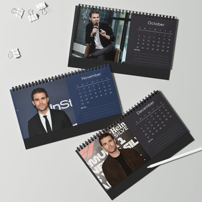 Paul Wesley 2026 Desk Calendar | Premium Spiral Bound Celebrity Photo Calendar | High-Quality Fan Gift & Desk Décor