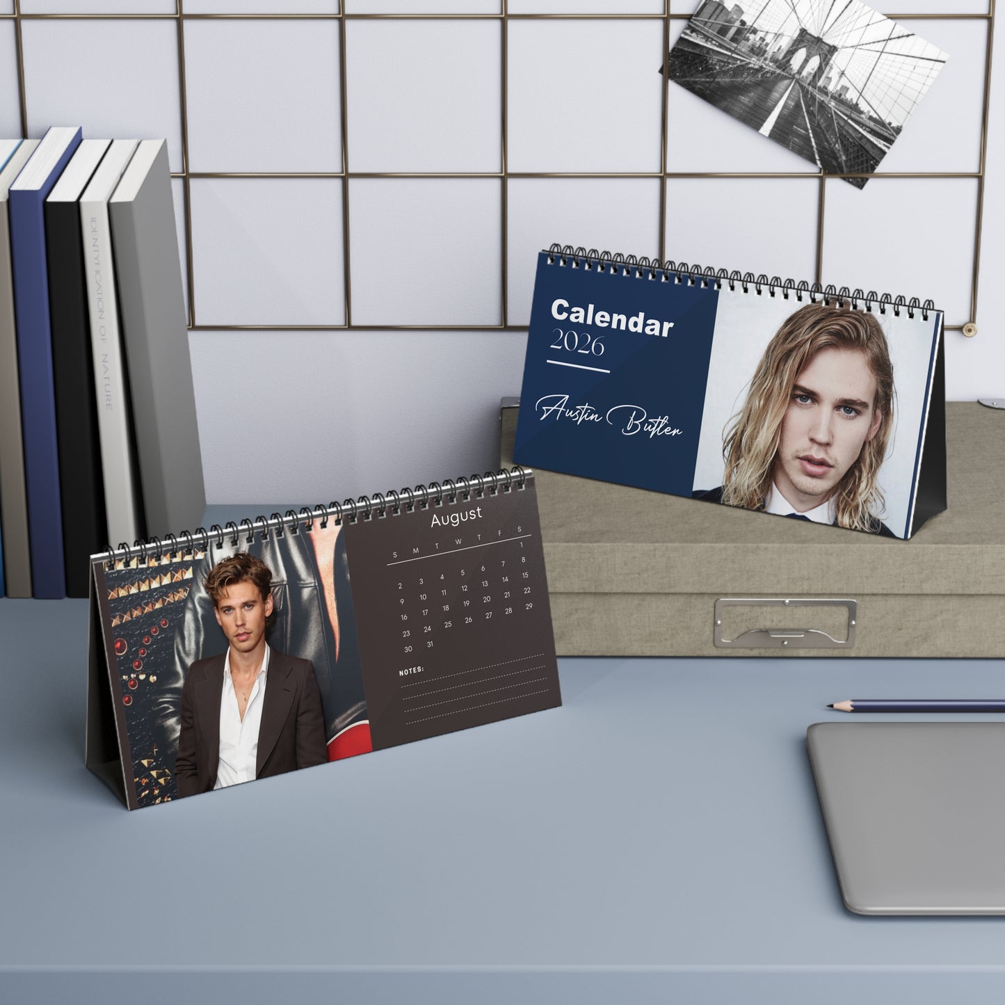 Austin Butler 2026 Desk Calendar | Premium Celebrity Photo Calendar for Fans | Spiral Bound Collectible Desk & Office Décor