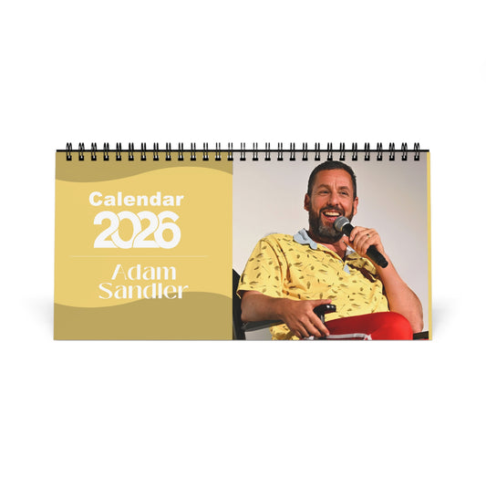 Adam Sandler 2026 Desk Calendar | Celebrity Spiral Bound Photo Calendar | Comedy Star Fan Gift | Collectible Desk & Office Décor