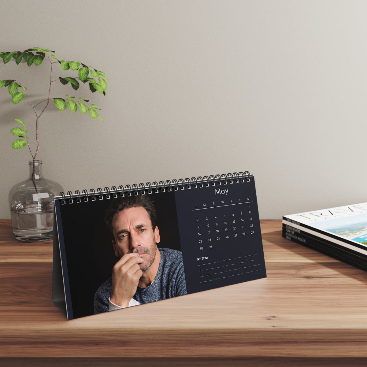 Jon Hamm 2027 Desk Calendar Vol 2 | Spiral Bound Photo Calendar | Fan Gift