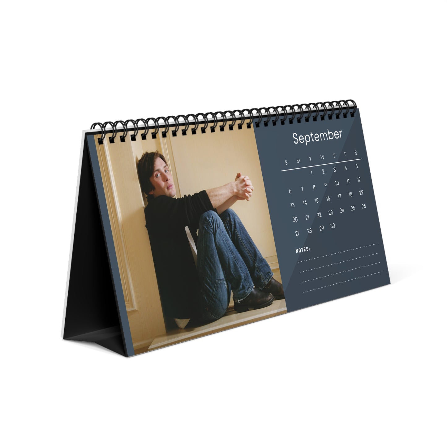 Cillian Murphy 2026 Desk Calendar | Premium Spiral Bound Celebrity Photo Calendar | Collectible Fan Gift | Stylish Desk & Office Décor