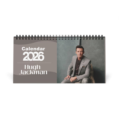 Hugh Jackman 2026 Desk Calendar | Premium Spiral Bound Celebrity Photo Calendar | Collectible Fan Gift | Stylish Desk & Office Décor