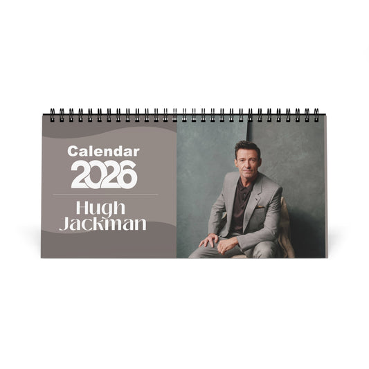 Hugh Jackman 2026 Desk Calendar | Premium Spiral Bound Celebrity Photo Calendar | Collectible Fan Gift | Stylish Desk & Office Décor