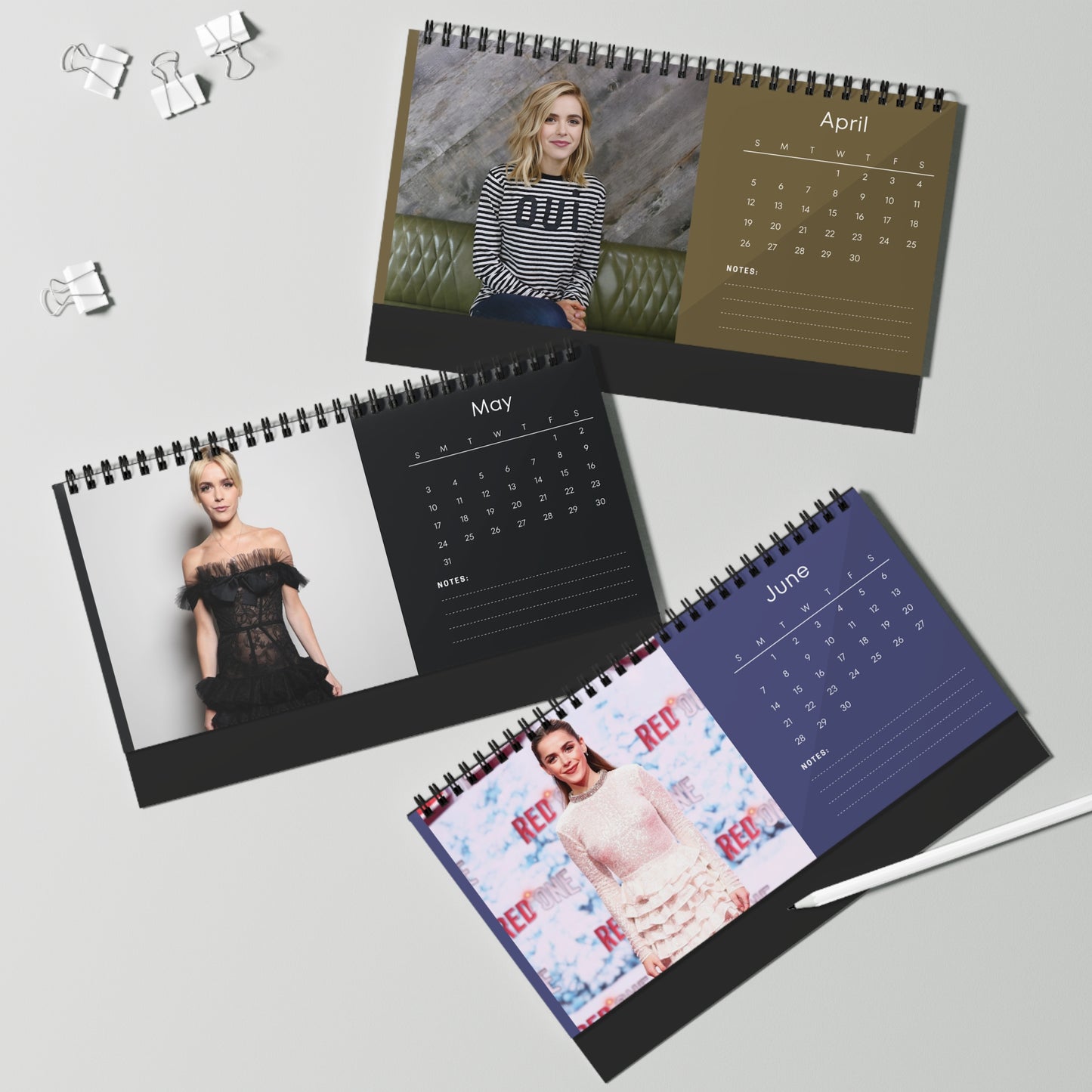 Kiernan Shipka 2026 Desk Calendar | Actress Gift | Chilling Adventures of Sabrina | Mad Men Star | Monthly Planner | Office Decor