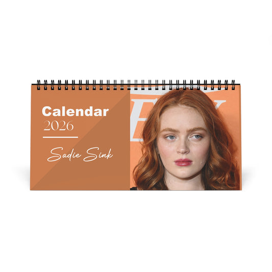 Sadie Sink 2026 Desk Calendar | Premium Spiral Bound Celebrity Photo Calendar | High-Quality Fan Gift & Desk Décor