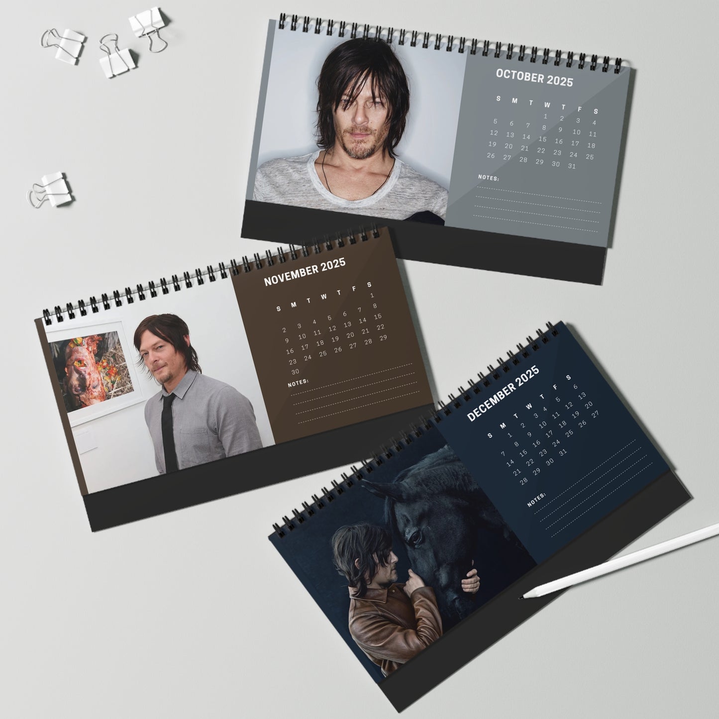 Norman Reedus 2025 Desk Calendar | Norman Reedus Calendar | Fan Gift