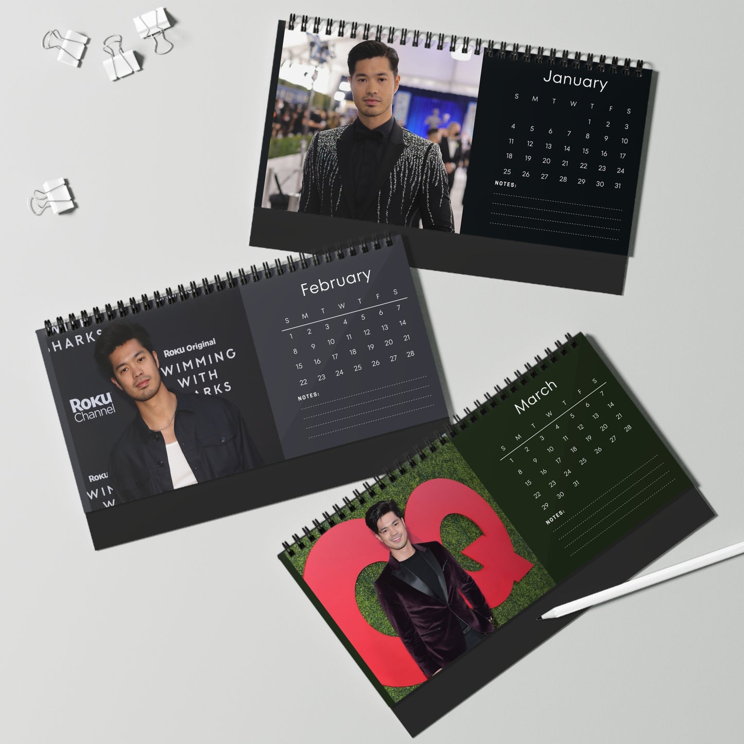 Ross Butler 2026 Desk Calendar | Premium Celebrity Photo Calendar | Stylish Desk Decor & Fan Gift