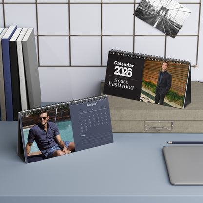 Scott Eastwood 2026 Desk Calendar | Celebrity Spiral Bound Photo Calendar | Fan Collectible Gift | Stylish Desk & Office Décor