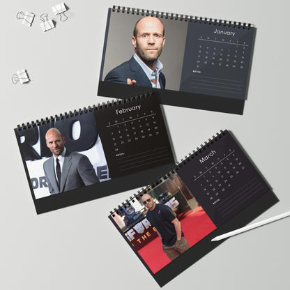 Jason Statham 2027 Desk Calendar Vol 1 | Spiral Bound Photo Calendar | Fan Gift