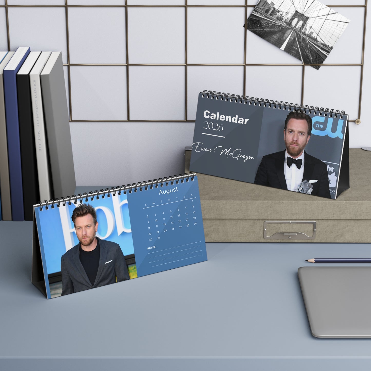 Ewan McGregor 2026 Desk Calendar | Obi-Wan Kenobi Actor | Moulin Rouge & Star Wars Calendar | Celebrity Gift | Office Decor