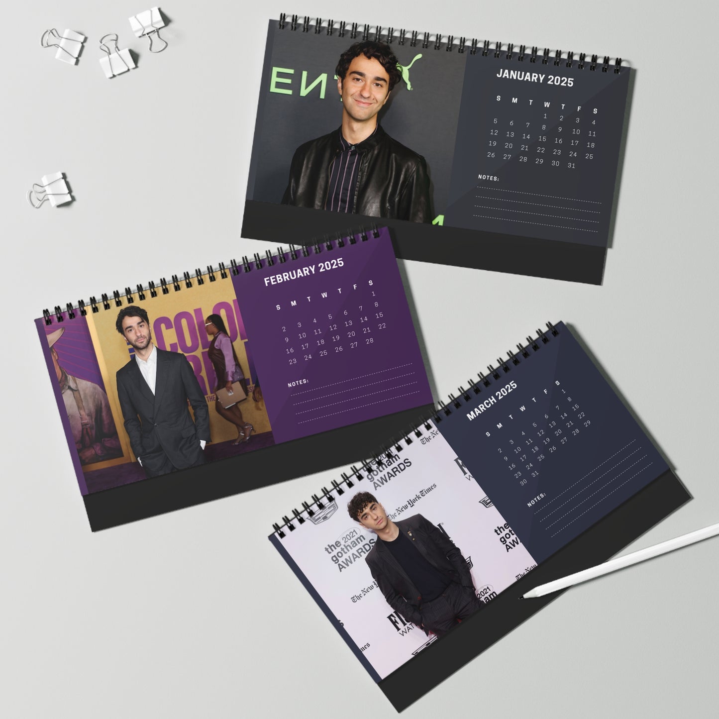 Alex Wolff 2025 Desk Calendar | Alex Wolff Calendar | Fan Gift