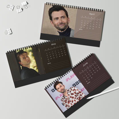 David Tennant 2026 Desk Calendar | Celebrity Spiral Bound Photo Calendar | Fan Collectible Gift | Stylish Desk & Office Décor