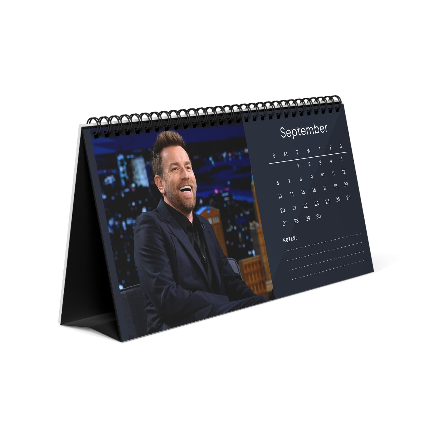 Ewan McGregor 2026 Desk Calendar | Premium Celebrity Photo Calendar | Obi-Wan Kenobi Star Gift | Stylish Desk Décor