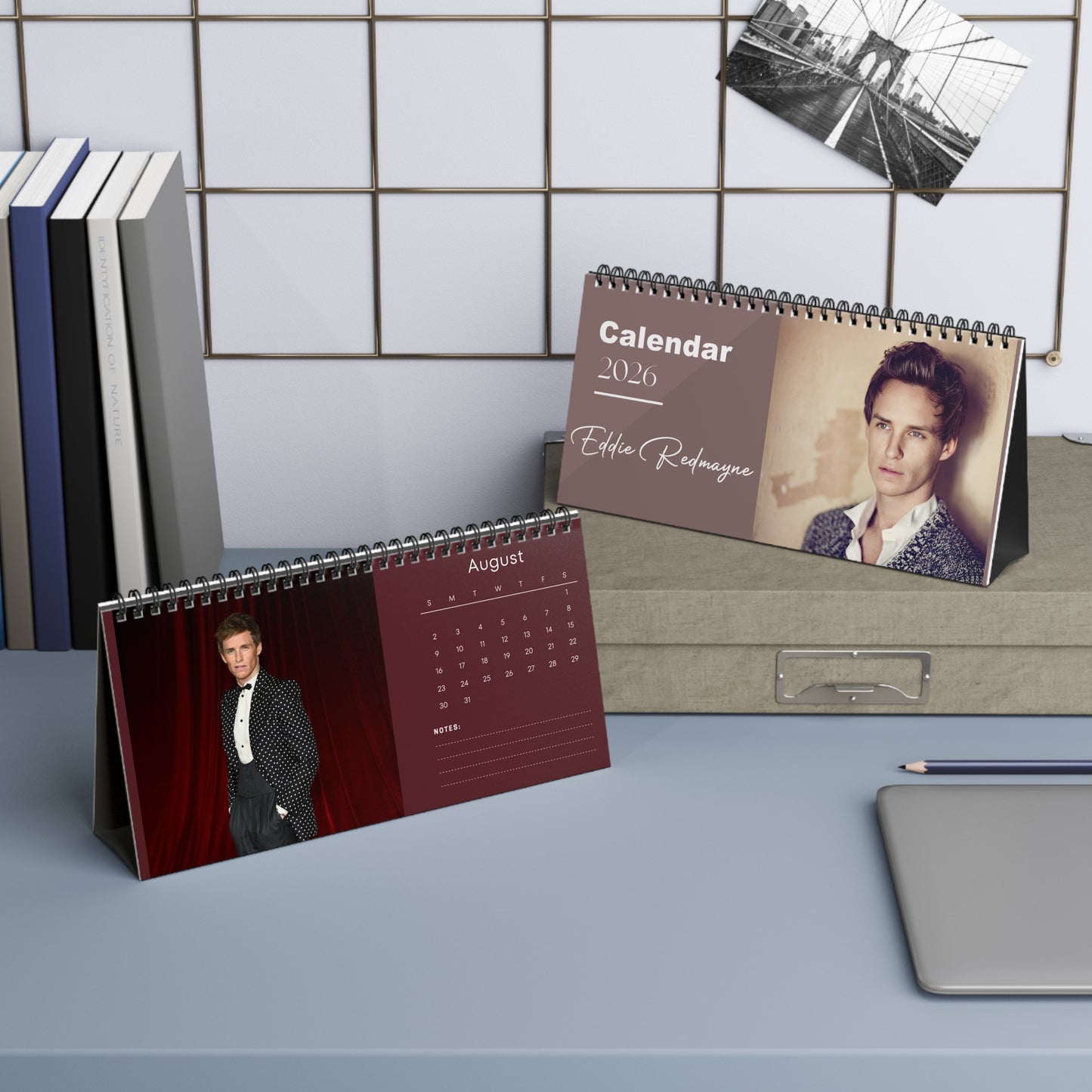 Eddie Redmayne 2026 Desk Calendar | Actor Monthly Planner | Eddie Redmayne Gift | Fantastic Beasts Calendar | Office Decor