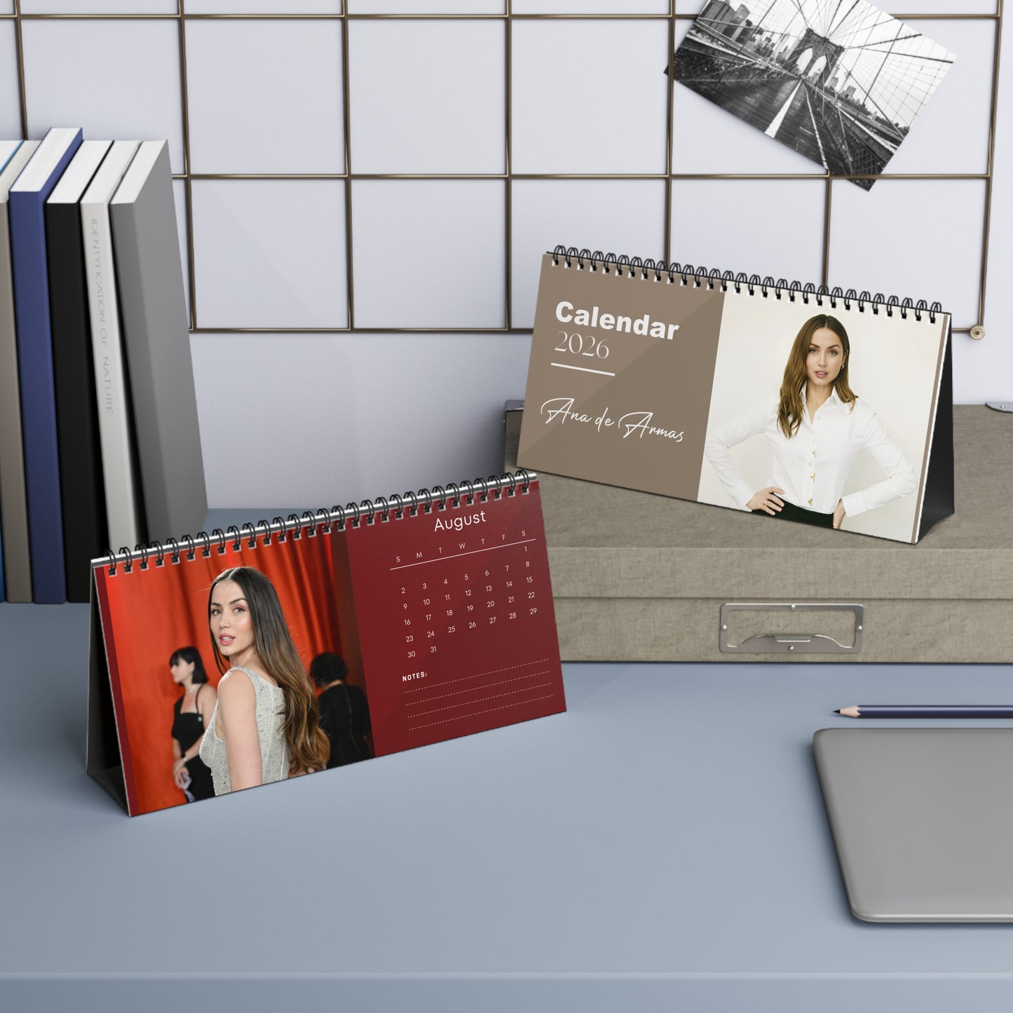 Ana de Armas 2026 Desk Calendar | Actress Monthly Planner | Ana de Armas Gift | Bond Girl Calendar | Office Decor