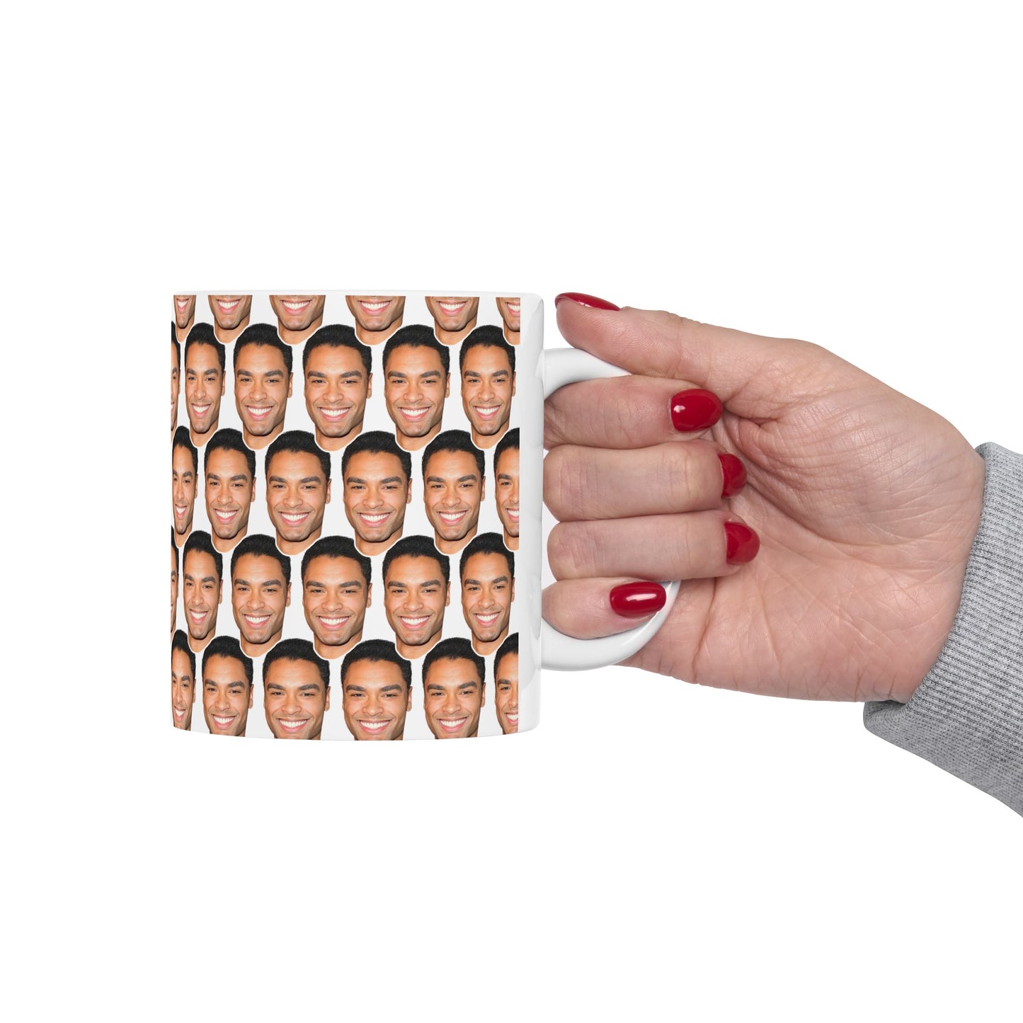 Regé-Jean Page Face Pattern Ceramic Mug | Unique Gift for Regé-Jean Page Fans