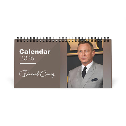 Daniel Craig 2026 Desk Calendar | James Bond & Hollywood Star | Daniel Craig Gift | 007 Actor Calendar | Movie Star Decor