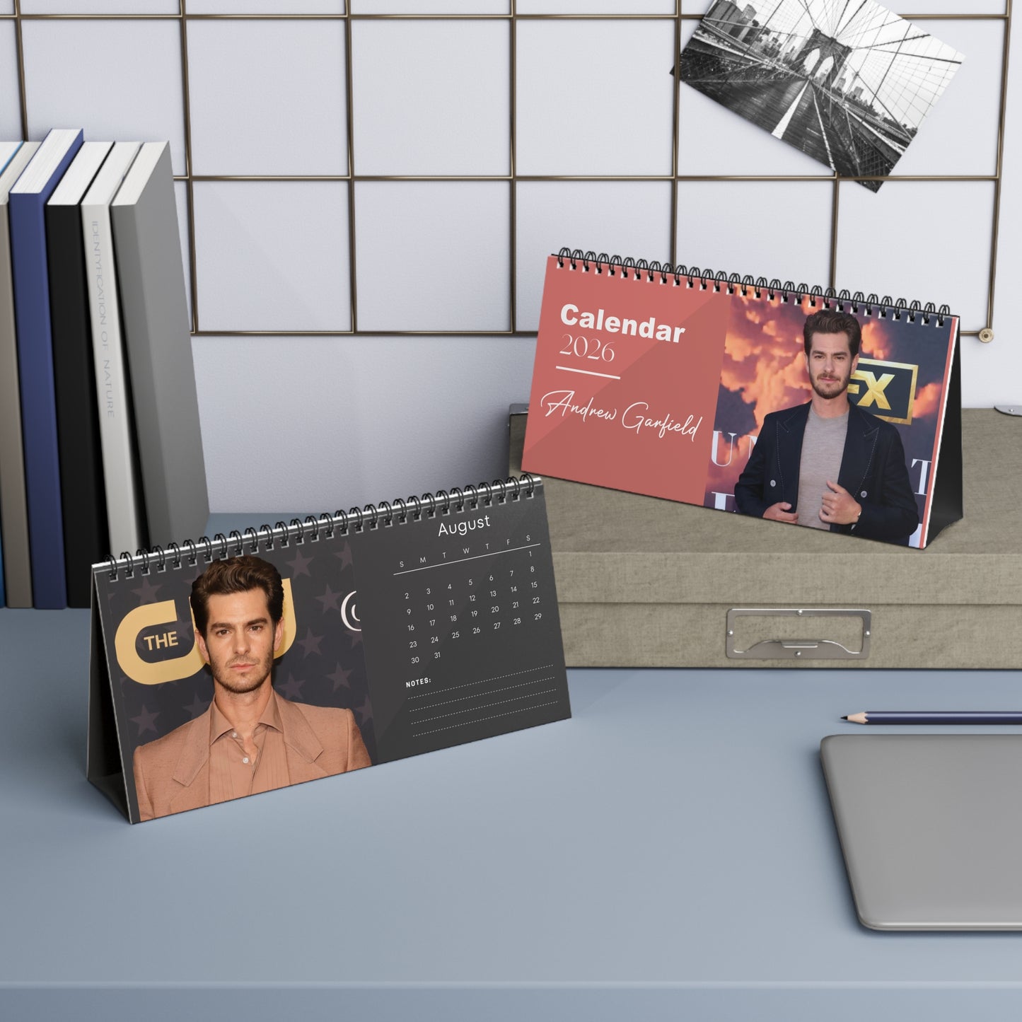Andrew Garfield 2026 Desk Calendar | Premium Spiral Bound Celebrity Photo Calendar | High Quality Collectible Gift for Fans & Desk Décor