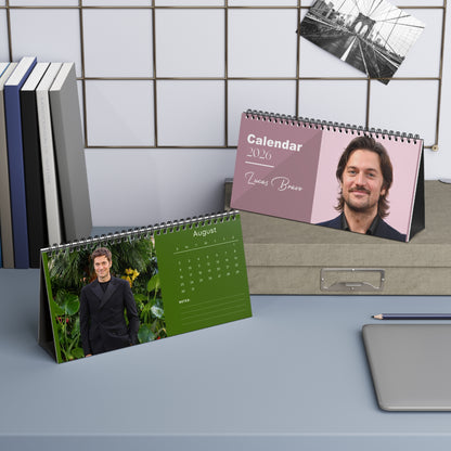 Lucas Bravo 2026 Desk Calendar | Premium Spiral Bound Celebrity Photo Calendar | High-Quality Fan Gift & Desk Décor