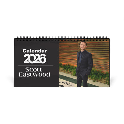 Scott Eastwood 2026 Desk Calendar | Celebrity Spiral Bound Photo Calendar | Fan Collectible Gift | Stylish Desk & Office Décor