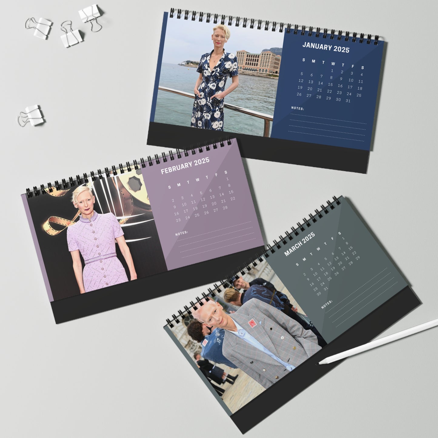 Tilda Swinton 2025 Desk Calendar | Tilda Swinton Desk Calendar | Fan Gift