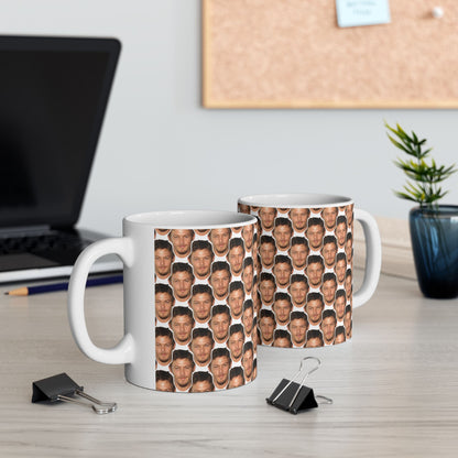Michael Cera Face Pattern Ceramic Mug | Unique Gift for Michael Cera Fans