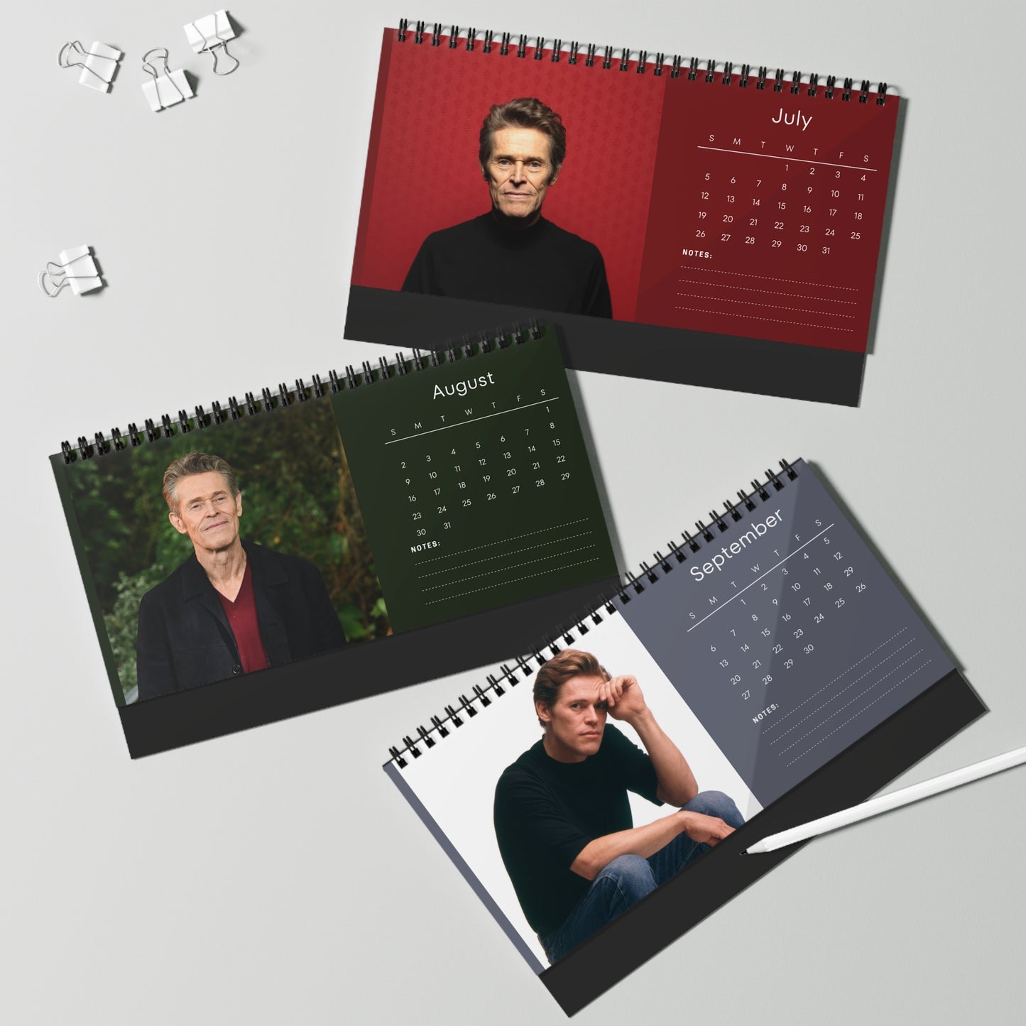 Willem Dafoe 2026 Desk Calendar | Hollywood Legend | Actor Gift for Movie Fans