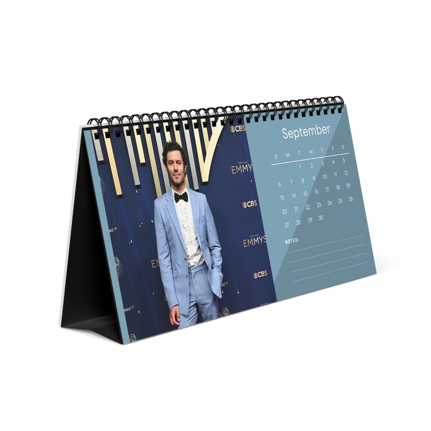 Adam Brody 2026 Desk Calendar | Celebrity Spiral Bound Photo Calendar | Collectible Fan Gift | Stylish Desk & Office Décor