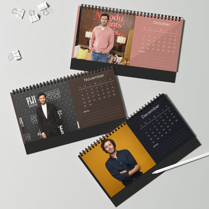 Adam Brody 2026 Desk Calendar | Celebrity Spiral Bound Photo Calendar | Collectible Fan Gift | Stylish Desk & Office Décor