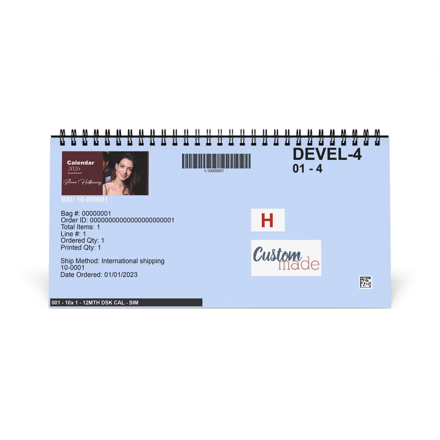 Anne Hathaway 2026 Desk Calendar | Premium Celebrity Photo Calendar | Elegant Collectible Gift for Fans | Stylish Spiral Bound Desk Décor